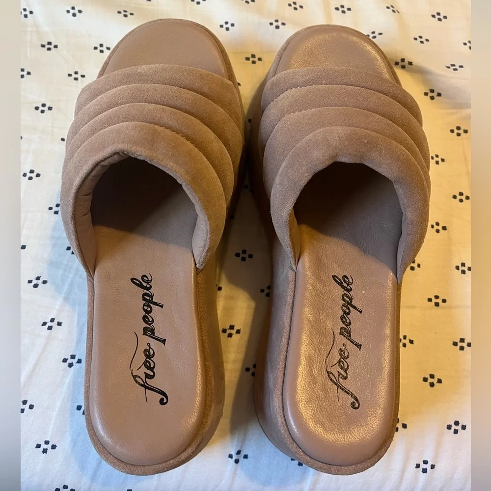 Free People Almost Paradise Platform Sandals in Tan/Beige - Size 38 / US 8-8.5 - Picture 7 of 7